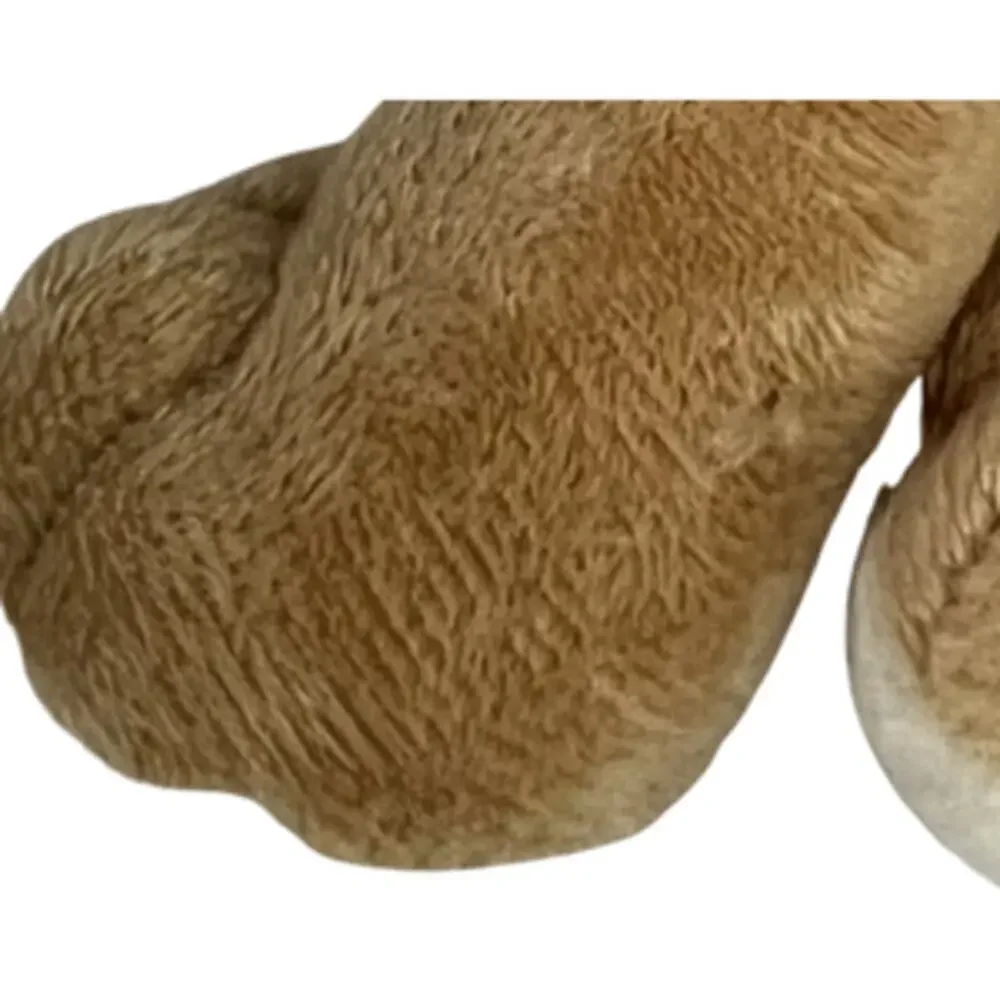 Brown Perked Eared Puppy Plush with Bone Small Medium